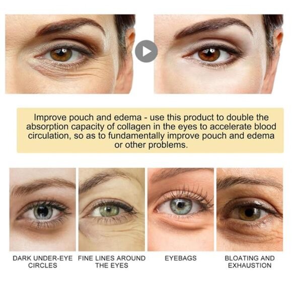 30 Pairs 24K Gold Eye Masks, Crystal Collagen Gel Eye Patches for Puffy Eyes, - Picture 4 of 8